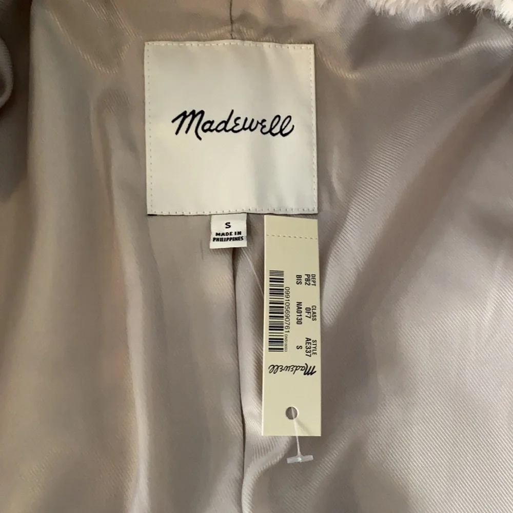 NWT Madewell Faux Fur Coat in Bisque - Picture 9 of 11
